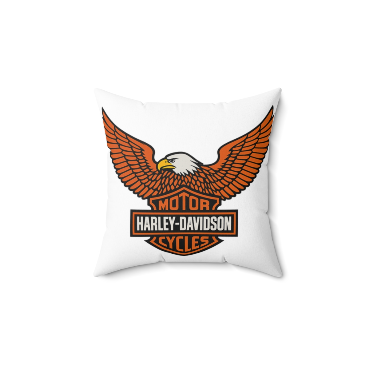 Fiery Orange Eagle Harley | Davidson Pillow, Biker Decor, Motorcycle Gift