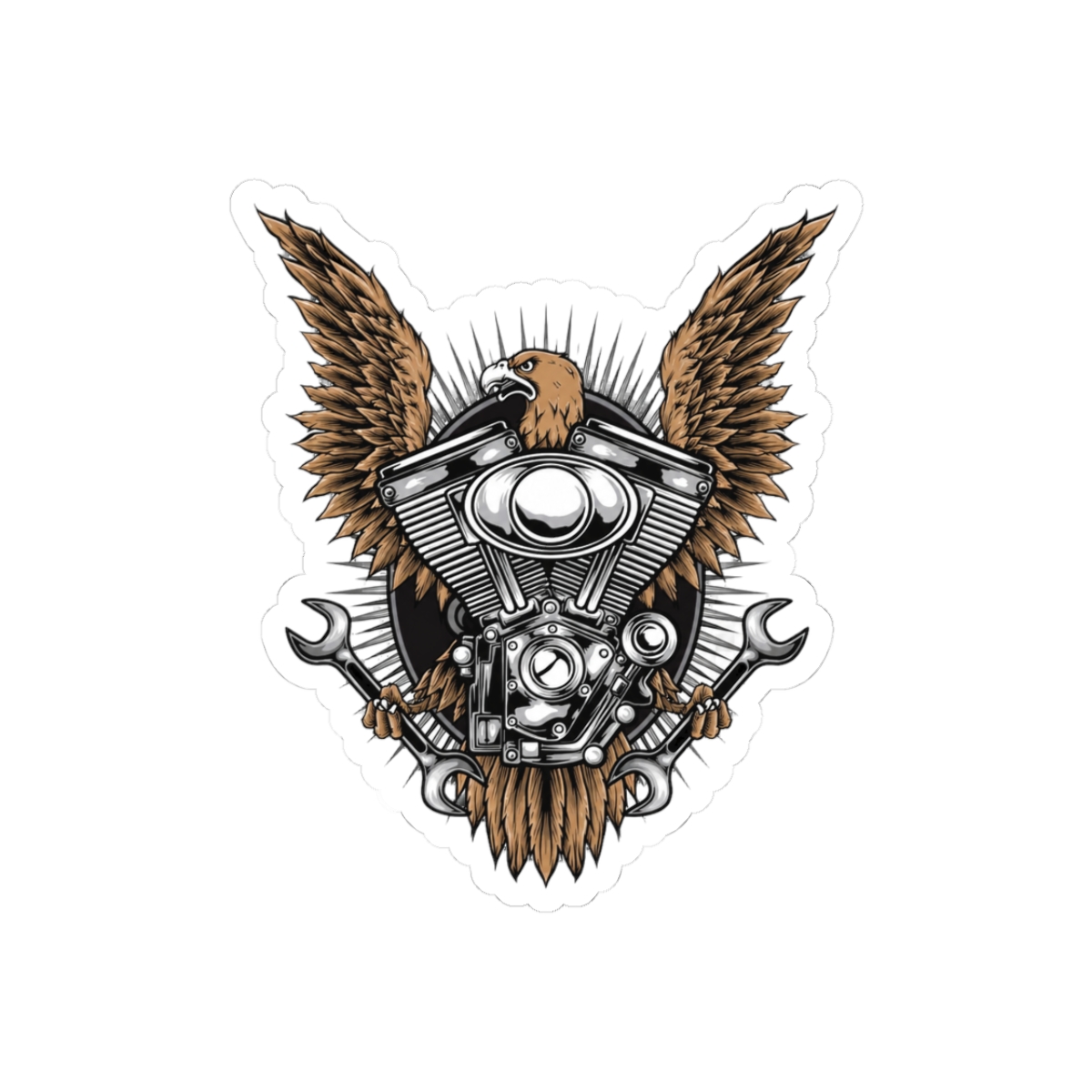 Motorcycle Eagle Sticker | Bold Biker Adventure Vinyl Decal