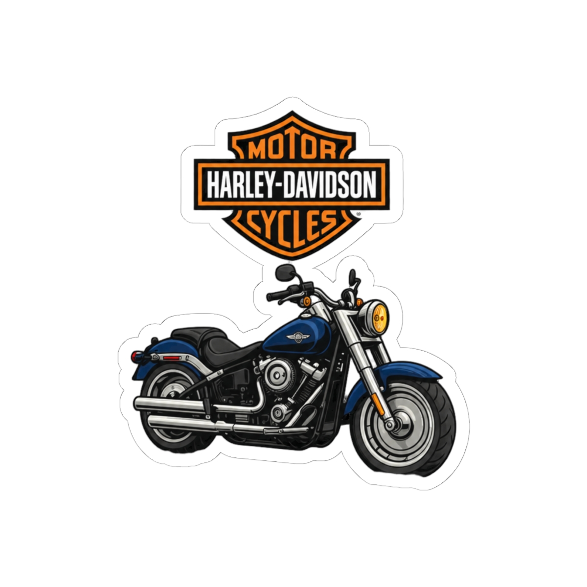 Harley Davidson Fat Boy Bold Sticker | Cruiser Rider Vinyl Decal - Official Stickers merchandise